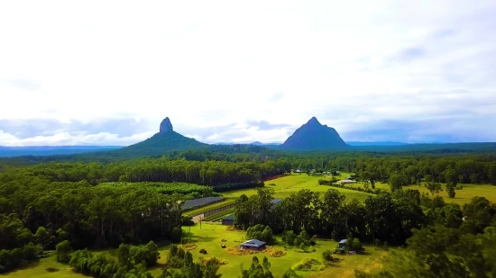 Drone Shot Stock Footage, Highland, Landscape, Grass, Rural, Mountain