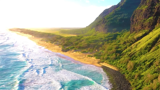 Green Screen No Copyright Video, Landscape, Coast, Water, Highland, Beach