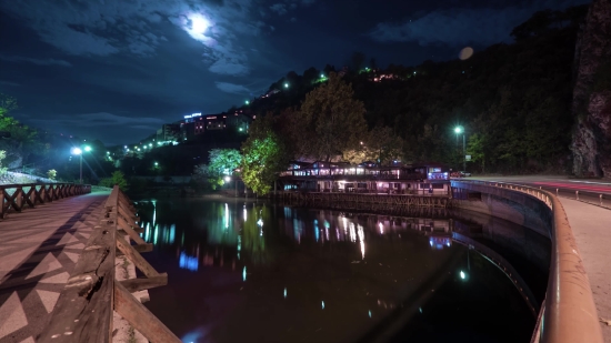 Hd Video Footage, Night, Resort, City, Waterfront, Water