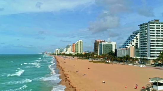 Ice Cream Stock Video, Beach, Shoreline, City, Water, Sky