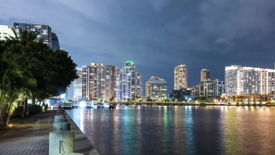 Video Stock Video, Waterfront, Business District, City, Skyline, Cityscape
