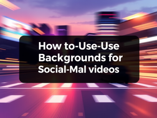 How to Use Motion Backgrounds for Social Media Videos